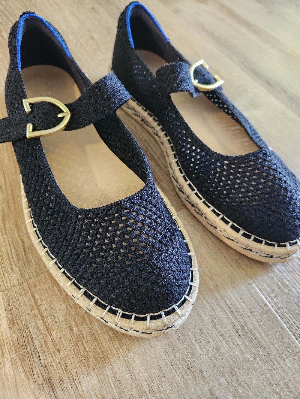 Rothys Black The Espadrille Mary Jane Flats Women's Size 8.5 - Picture 5 of 8